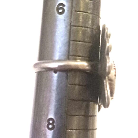 Native American Sterling Zuni Sun Face multi Stone Ring Sz 7 (1561) - Picture 5 of 5
